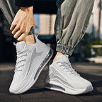 Men's Air Cushion Running Sneakers Lightweight Lace-Up Anti-Slip Shock-Absorbing Breathable Athletic Shoes for Walking Fitness Tennis Travel Sizes US 6.5-13.5 Black Blue White Yellow Red