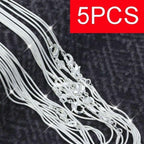 5-Piece 925 Silver Plated Snake Chain Necklace Set – 1mm Solid Bead Chain for Women & Men, Multiple Lengths 18-30 Inch, Layering Necklace Gift Set with Gift Bag