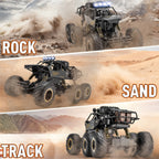 1:10 Scale Six-Wheel Alloy RC Monster Truck 2.4GHz Off-Road Climbing Vehicle 1200mAh Battery LED Lights Independent Shock Absorption Gift Box Model 9219
