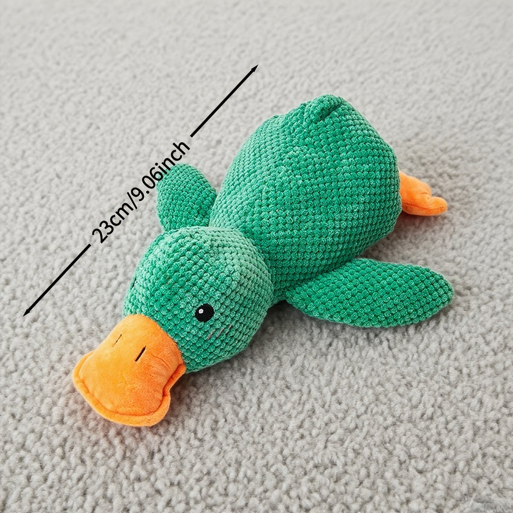 Squeaky Duck Plush Dog & Cat Toy - Interactive Chew Toy with Squeaking Sound, Double-Layer Thick Fabric, Durable Bite Toy for Small Medium Large Pets, Fun Holiday Gift