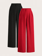 High-Waisted Wide-Leg Pants Two-Piece Set for Women – Trendy Matching Outfit, Casual & Chic Loungewear Coord Set