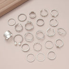 108pcs Imitation Pearl Jewelry Set for Women – Geometric Heart Butterfly Star Stackable Rings Earrings Necklace Bracelet, Fall Winter Fashion Accessories for Party Vacation Dating Holiday Gift