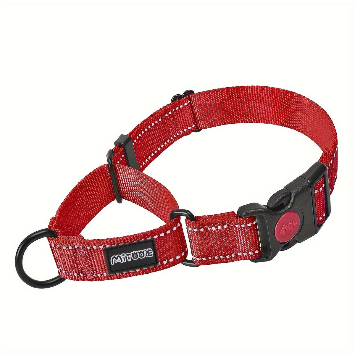 Reflective Nylon Dog Collar with Quick-Release Buckle – Adjustable No-Slip Training Collar for Small, Medium & Large Dogs, Safe Night Walking Collar with High-Visibility Reflective Strip