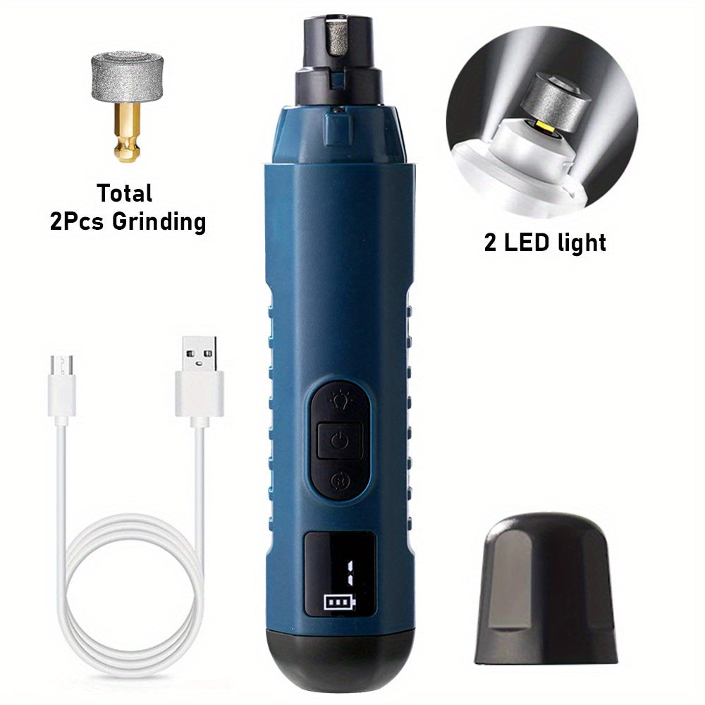 5-Speed Electric Pet Nail Grinder with 2 LED Lights - Painless Quiet Nail Trimmer for Dogs & Cats, Rechargeable Pet Nail File & Grooming Tool for Small Medium Large Pets (4 Colors)