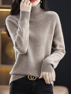 Women's Loose Fit Lapel Collar Knit Pullover Sweater - Casual Long Sleeve Solid Color Stretch Top for Fall Winter S-XXL