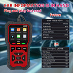 Advanced OBD2 Scanner Automotive Diagnostic Tool Faster Processing Chip Read Clear Engine Codes Live Data Freeze Frame Supports 10 Languages All OBD2 Cars 1996+