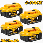 20V 8.0Ah Lithium-Ion Replacement Battery for DeWalt Cordless Tools – Compatible with DCB200, DCB205, DCB206, DCB204, DCB180 & DCD/DCF/DCG/DCS Series