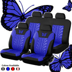 Universal Car Seat Covers for 5-Seater Vehicles - Butterfly & Tire Pattern, Thickened Wear-Resistant Breathable Fabric, Full Set Front & Rear Seat Protection, Fits Most Cars, Trucks & SUVs