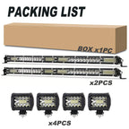 LED Work Light Bar Kit for Off-Road Truck Jeep SUV UTV ATV Tractor – 22" & 10" Light Bar + 4" LED Pods, 2000-3000 Lumens, 12-24V, No Battery Required, Multiple Configurations