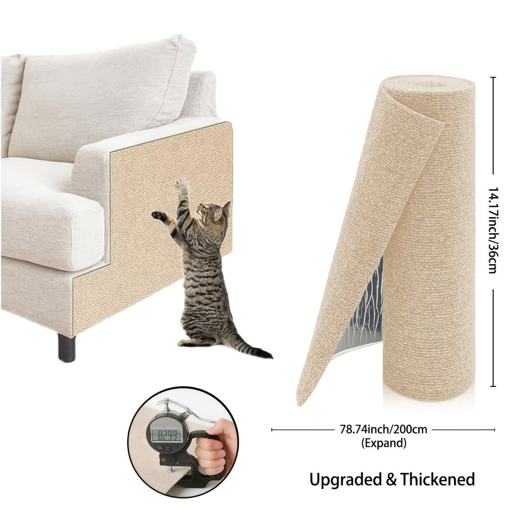 Cat Scratch Furniture Protectors Self-Adhesive - Trimmable Sofa & Wall Scratch Guards, Durable Cat Scratching Deterrent Pads for Couch, Chair, Door Frame