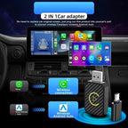 Mini Wireless CarPlay Adapter 2025 Upgraded – Plug & Play Wired to Wireless CarPlay Dongle for Apple iPhone & Android, Low Latency, Fast Stable Connection, No Battery Required, USB Set Included