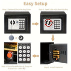 0.2 Cubic Foot Electronic Digital Safe Box with Fireproof Money Bag – Keypad Lock Home Security Safe for Cash, Jewelry, Documents & Valuables, Compact Office & Bedroom Safe