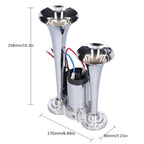 130dB Super Loud Double Tube Air Horn 12V/24V – Aluminum Alloy with Compressor, Quick Install for Trucks, SUVs, Motorcycles, Boats & Off-Road Vehicles