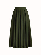 Women's High Waist A-Line Maxi Skirt Solid Color Flowy Elegant Long Skirt 97% Polyester Stretch Casual All-Season Skirt XS-XXL