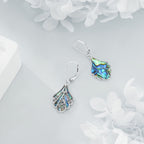 925 Sterling Silver Abalone Shell Dangle Earrings – Hypoallergenic Boho Drop Earrings for Women, Openwork Vintage Design, Iridescent Shell Inlay, Gift for Mother's Day & Valentine's Day