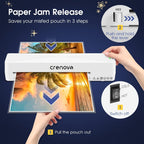 A4 Thermal Laminator Machine 9 Inch Wide - 4 in 1 Hot & Cold Laminating with 10 Pouches Included, Fast Warm-Up, Bubble-Free for Office, School, Home & Business Use