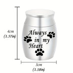 Small Keepsake Urns for Human & Pet Ashes - 1.57 Inch Mini Cremation Urn Aluminum Alloy Memorial Ashes Holder Always in My Heart, 6 Colors Available