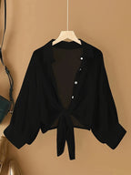 Women's Chiffon Cardigan Short Lightweight Summer Cover Up Casual Open Front Kimono Shirt Top for Women S M L XL XXL