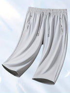 Women's Cooling Capri Pants Solid Color Mid Elasticity Smooth Fabric - Casual Lightweight Summer Cropped Pants for Daily Outings Leisure Travel Beach Vacation