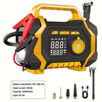 7000A Portable Jump Starter with Air Compressor – 8-in-1 Car Battery Booster, 150PSI Auto-Stop Tire Inflator, Power Bank, LED Emergency Light – Fits Gas up to 9L & Diesel up to 8.5L, 12V Vehicles