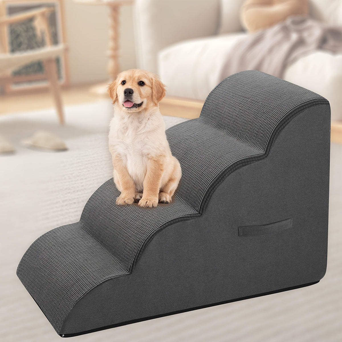 Dog Stairs for Bed & Sofa – Non-Slip Pet Steps 2/3/4 Steps for Small Dogs Cats, Removable Washable Cover, Orthopedic Ramp for Senior Dogs, Injured Pets & Joint Pain Relief, 5 Colors