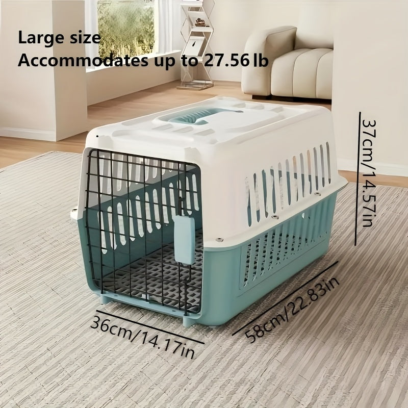 Aviation Certified Pet Carrier Crate for Air Travel - IATA FAA Approved Portable Dog Cat Carrier Box Airline Cabin Approved Breathable Sturdy Easy Assembly Small Animal Travel Crate for Airplane