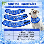 Cooling Dog Scarf for Summer - Super Absorbent PVA Instant Ice Cool Bandana, Breathable Adjustable Neck Wrap for Small Medium Large Dogs, Outdoor Heat Relief Pet Accessory (7-27 inch Neck Girth)