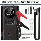 7000A Portable Jump Starter with Air Compressor – 8-in-1 Car Battery Booster, 150PSI Auto-Stop Tire Inflator, Power Bank, LED Emergency Light – Fits Gas up to 9L & Diesel up to 8.5L, 12V Vehicles