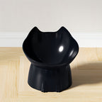 Cat Ears Raised Cat Food Bowl Anti-Tip Design - Cute Elevated Plastic PP Cat Dish for Comfortable Feeding, Playful Cat Ear Shape Pet Bowl for Indoor Cats