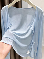 Women's Thin Shawl Cardigan Light Cover-Up Jacket – Lightweight Open Front Outerwear for Spring Summer Beach Vacation
