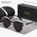 VOGGY Retro Butterfly UV400 Polarized Sunglasses for Men & Women – Lightweight Metal Frame Mirrored Lens, 8 Colors, Driving Hiking Cycling Fishing Travel Gift Box Included