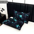Red & Blue Plaid Duvet Cover Set – 3-Piece Digital Print Bedding, All-Season Quilt Cover with Pillowcases, Twin Full Queen King, Machine Washable, No Filling Included