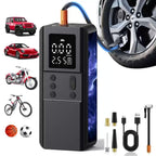 Portable Tire Inflator Air Compressor Pump for Car Tires, Bicycle, Motorcycle & Balls, Digital Pressure Gauge, Auto Shut-Off, USB & Cigarette Lighter Versions Available