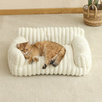 Cat Sofa Bed - Soft Comfortable Breathable Cat House for Large Medium Small Cats, Cute Plush Sleeping Basket Suitable for All Seasons, Indoor Cat Lounger & Cozy Rest Nest