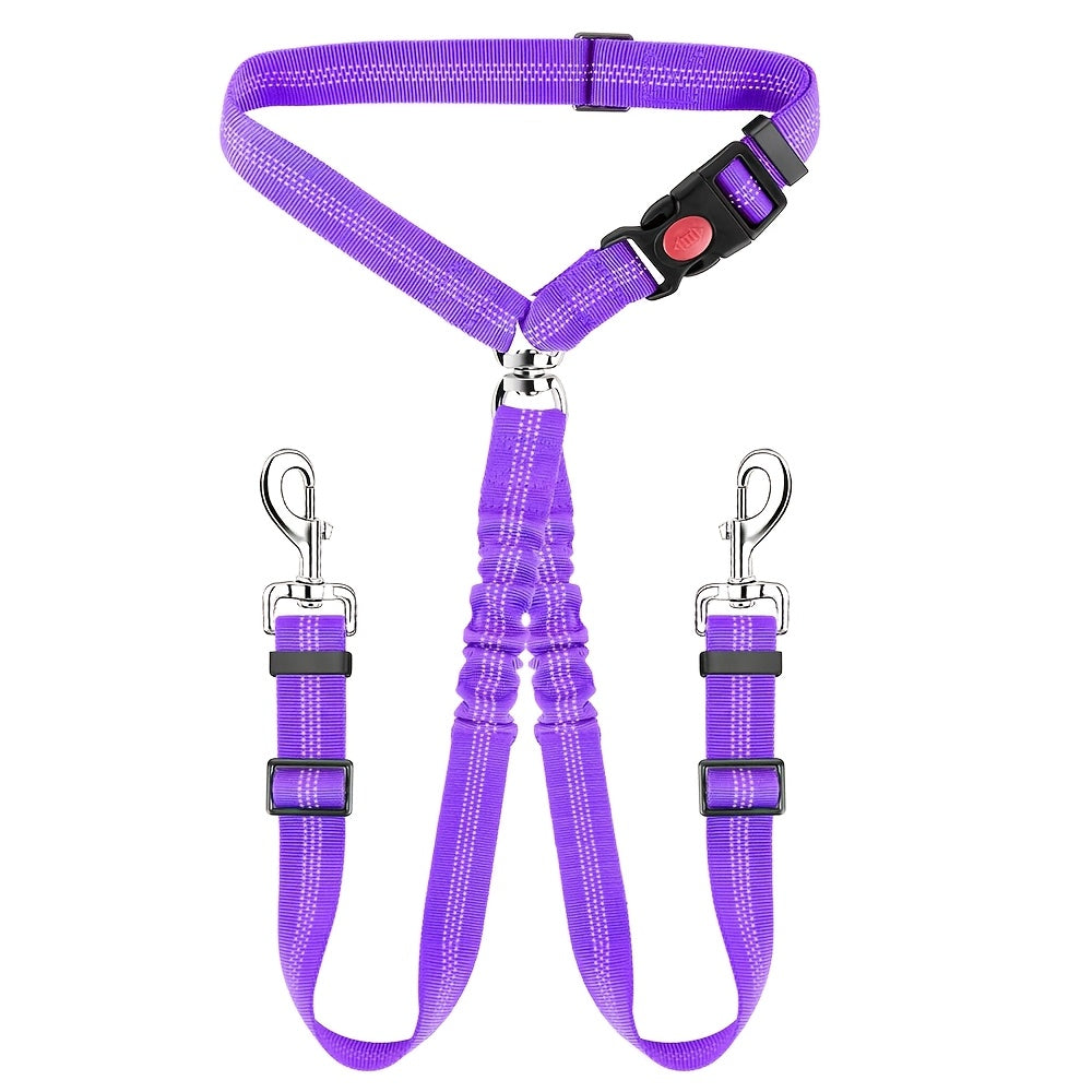 Double Dog Leash Coupler 360° Rotating Anti-Tangle – No-Twist Dual Dog Walking Leash for Two Dogs, Comfortable Tangle-Free Dog Lead for Small Medium Large Breeds, 7 Colors