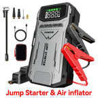 5000A Car Jump Starter with 150PSI Air Compressor – 12000mAh Portable Battery Booster Pack, Digital Tire Inflator, USB-C & USB-A, LED Emergency Light for 12V Gas & Diesel Engines