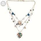 925 Sterling Silver Handmade Multi-Layer Love Beaded Necklace & Earring Set for Women – December Birthstone Jewelry, Elegant Daily & Wedding Gift with Free Gift Box