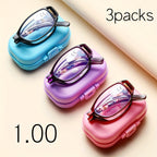 3-Pack Folding Reading Glasses Unisex Mixed Colors 1.0x–4.0x Magnification Compact Portable Elegant Business Style Readers Gift
