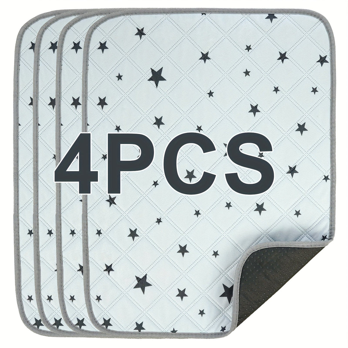 Washable Dog Pee Pad 2-Pack & 4-Pack, Star Print Leakproof Reusable Training Mat for Puppies & Cats, Absorbent Non-Slip Pet Urine Pad for Crate Sofa Car Seat, 24x18 Inch Puppy Potty Training Pad