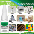 Heavy Duty Super Glue 4-Pack Waterproof Fast Drying Clear Non-Toxic Multi-Purpose Adhesive for Shoes Wood Plastic Metal Leather Ceramic Strong Bond Repair Glue
