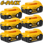 20V 8.0Ah Lithium-Ion Replacement Battery for DeWalt Cordless Tools – Compatible with DCB200, DCB205, DCB206, DCB204, DCB180 & DCD/DCF/DCG/DCS Series