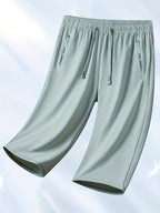 Women's Cooling Capri Pants Solid Color Mid Elasticity Smooth Fabric - Casual Lightweight Summer Cropped Pants for Daily Outings Leisure Travel Beach Vacation