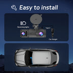 Dash Cam S2N 1080P HD Front and Rear Dual Camera with ADAS Night Vision G-Sensor Loop Recording 24Hr Parking Mode, 170° Wide Angle 2" IPS Screen Car DVR SD Card Not Included