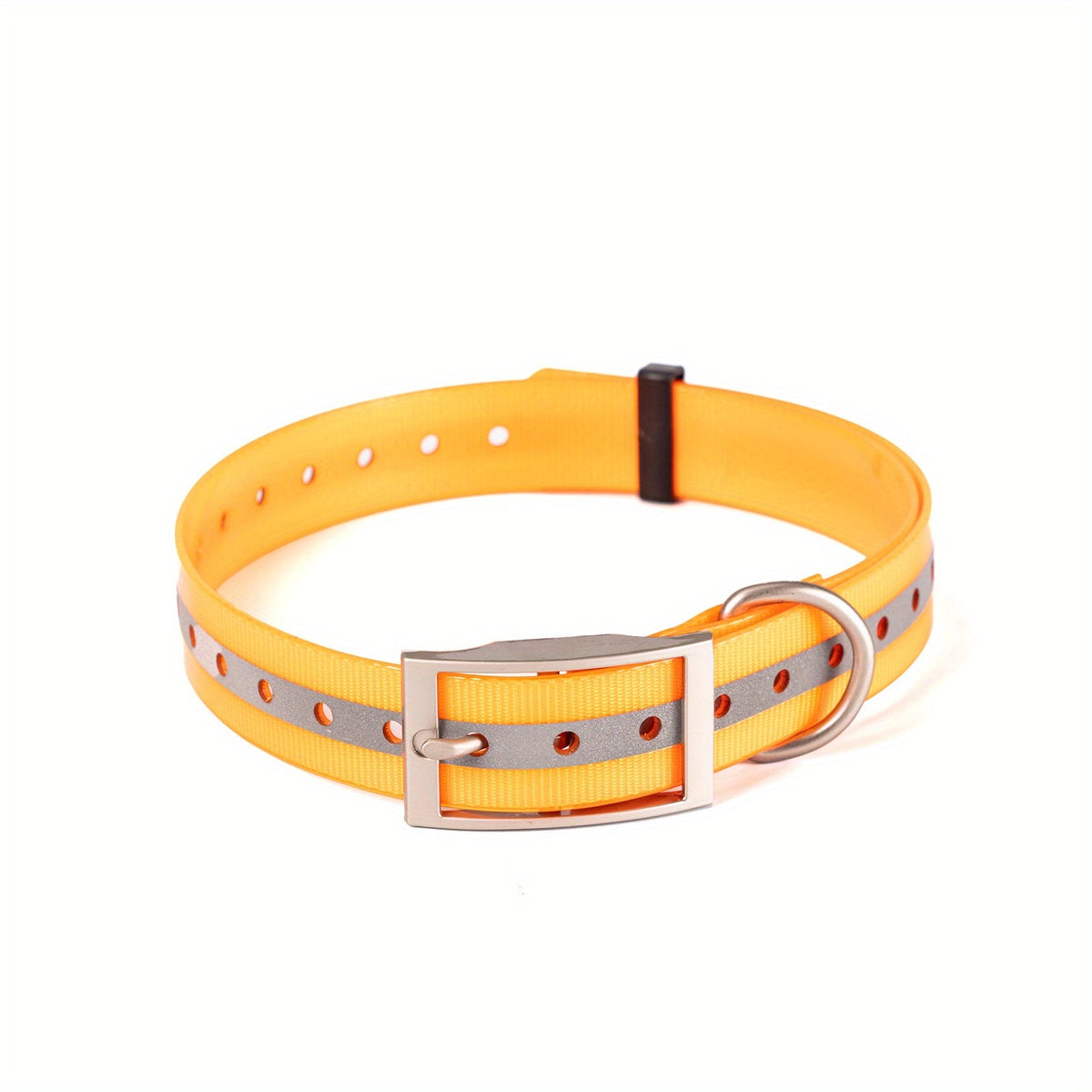 Reflective Waterproof Dog Collar - Biothane Adjustable Collar with Zinc Alloy Buckle & D-Ring, Night Safety Reflective Strip, All Weather Durable Dog Collar