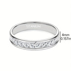 S925 Sterling Silver Sparkling Moissanite Ring for Men Women – Unisex Stylish Versatile Band, Sizes 5-13, Perfect for Weddings, Engagements, Couples & Christmas Gift