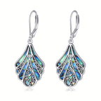 925 Sterling Silver Abalone Shell Dangle Earrings – Hypoallergenic Boho Drop Earrings for Women, Openwork Vintage Design, Iridescent Shell Inlay, Gift for Mother's Day & Valentine's Day