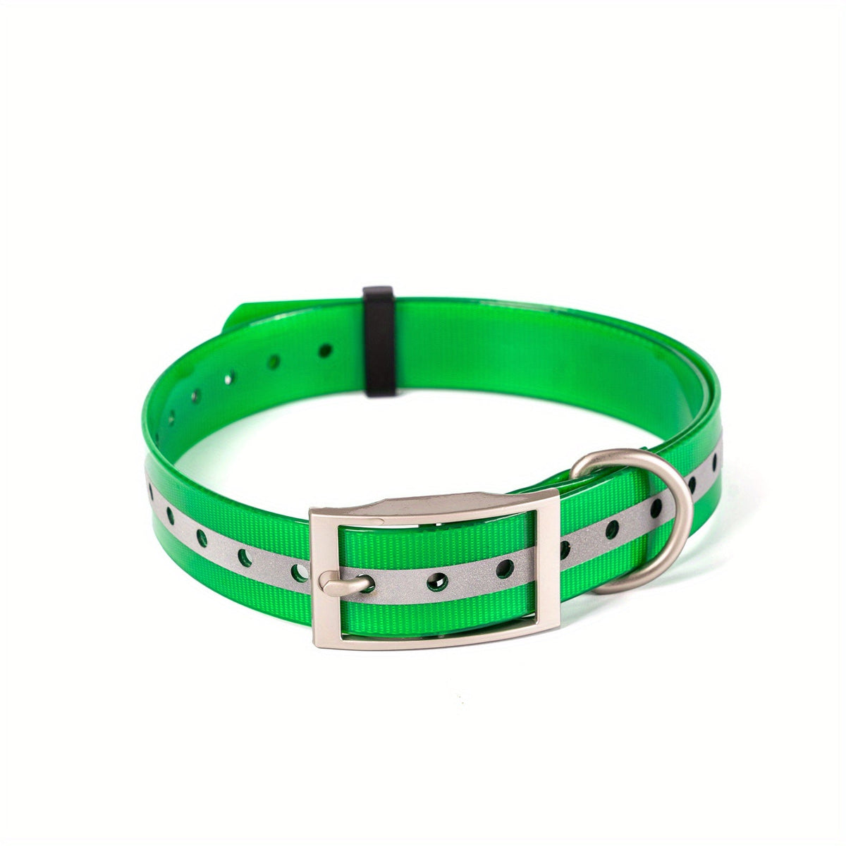 Reflective Waterproof Dog Collar - Biothane Adjustable Collar with Zinc Alloy Buckle & D-Ring, Night Safety Reflective Strip, All Weather Durable Dog Collar