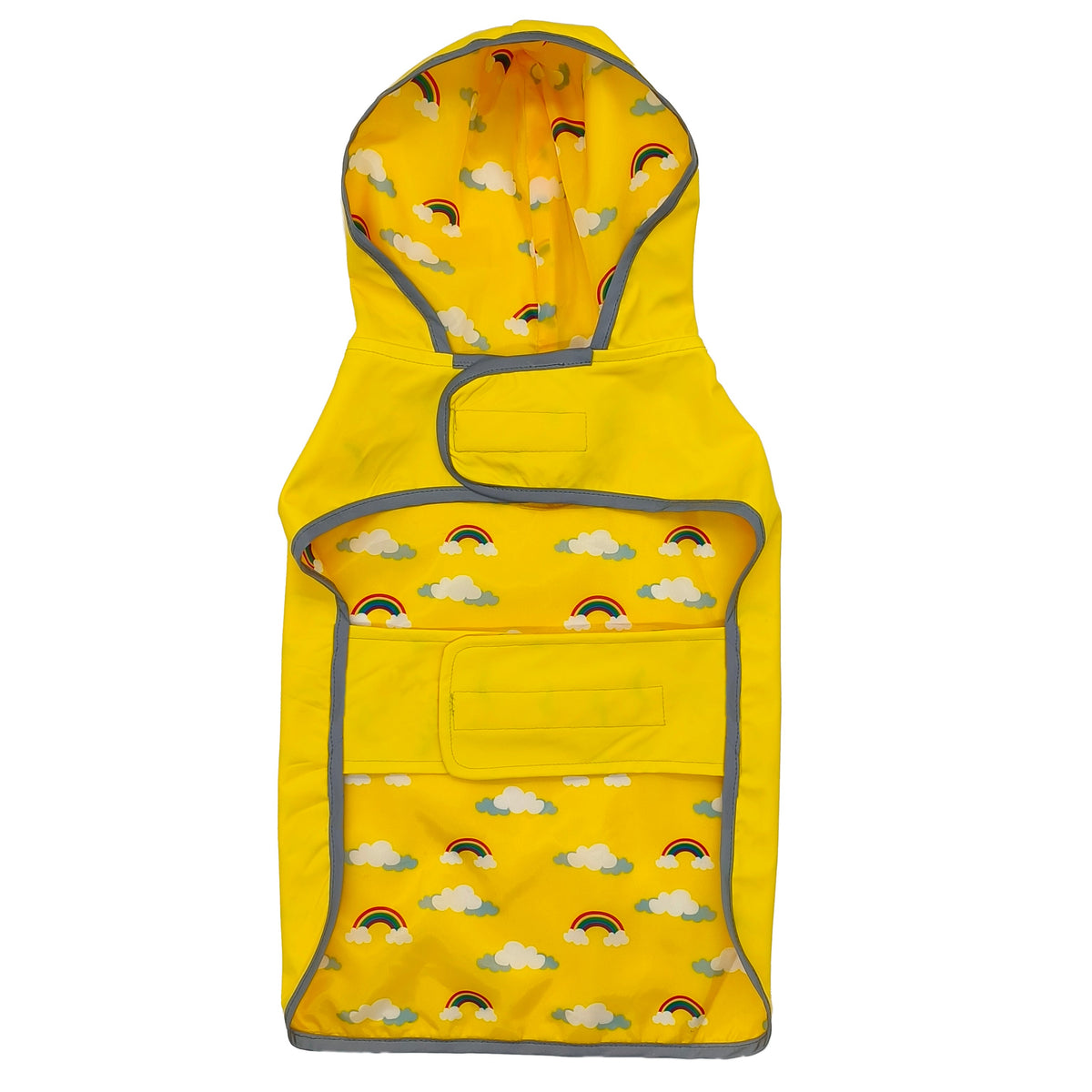Reversible Dog Raincoat Waterproof Jacket – Machine Washable Rain Coat for Small Medium Large & Extra Large Breeds, Adjustable Straps, Lemon Yellow Polyester Pet Rain Gear for Dogs XS to 5XL