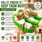 Crocodile Dog Food-Stashing Rubber Chew Toy – Interactive Slow Feeder & Enrichment Foraging Toy for All Breeds, Reusable Treat Dispensing Puzzle Toy, Chew-Resistant, Fun Green Design, Small & Large