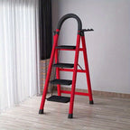Heavy Duty Folding Step Ladder 500 Lbs Capacity - 2/3/4/5 Step Portable Non-Slip Ladder, Lightweight Durable Plastic, Foldable Step Stool for Home, Kitchen, Office & Industrial Use